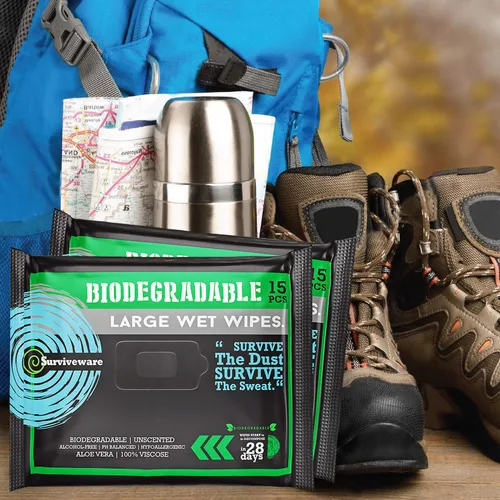 Miniatura 5 de Surviveware Toallitas biodegradables para hombres o mujeres – Toallitas húmedas para la ducha, cara, cuerpo y glúteos, al aire libre, viajes