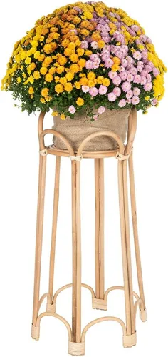 Miniatura 2 de KOUBOO Rattan Loop - Soporte para plantas de interior, 26 pulgadas, maceta natural, color marrón