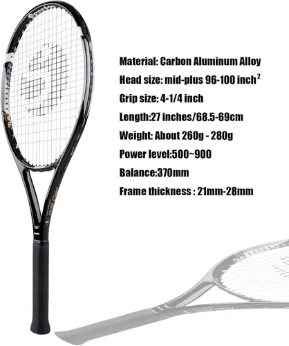 Miniatura 2 de Raquetas de tenis Senston para adultos de 27 pulgadas - Juego de raquetas de tenis para 2 jugadores con 3 pelotas, 2 empuñaduras, 2 amortiguadores