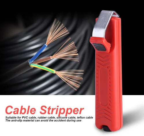 Miniatura 4 de Herramienta de pelado de cables, profundidad de corte ajustable, pelacables duros, mini cuchillo rojo, cortador de alicates, herramienta
