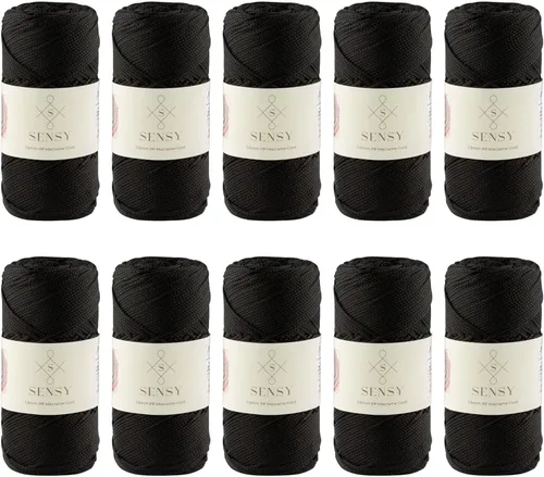 Miniatura 60 de Sensy - Cuerda de poliéster de 0.059 in y 164 yardas, cuerda de poliéster 100% polipropileno, cordón de macramé de 0.059 in, cuerda de ganchillo
