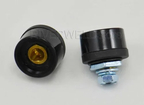 Miniatura 2 de RIVERWELD Cable de soldadura TIG Conector-Plug Negro DKZ10-25 200Amp Dinse Quick Fitting 2pcs