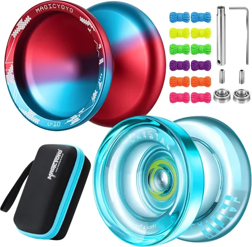 Miniatura 15 de MAGICYOYO V10 Yoyo de dedo giratorio profesional de metal Yoyo de doble propósito sensible y no sensible con estuche de almacenamiento + guante