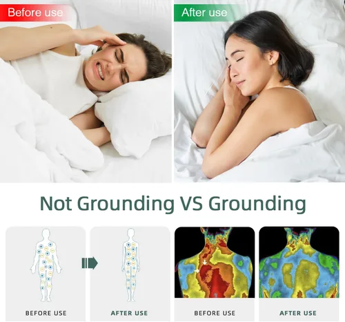 Miniatura 6 de Kit de Sábana Bajera con Conexión a Tierra Connect to The Earth's Energy Bolsillo de 15 Pulgadas de Profundidad Sábanas de Cama con Conexión a