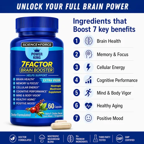 Miniatura 2 de Suplementos cerebrales para la memoria y la concentración - Salud cerebral nootrópica - Rendimiento cognitivo, claridad, energía, vigor mental