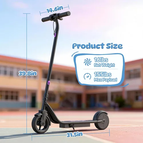 Miniatura 7 de Aovowheel Electric Scooter for Adults, Folding E Scooter with 250W-500W Motor 16-24 Mph Top Speed, Max 15-60Miles Long Range,6.5''/8.5''/10''/14