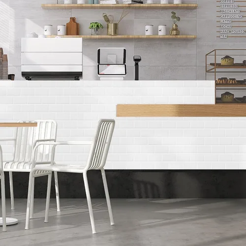 Miniatura 4 de DEWOO Azulejos blancos de metro para despegar y pegar, azulejos de ladrillo adhesivo para pared para cocina y baño, 10 hojas, 12 x 12 pulgadas Todo