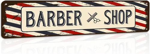 Accesorios de Decoración de Barbería - Póster de Barbería Letreros de Lata de Metal Vintage Arte de Pared, Regalos de Barbero para Hombres