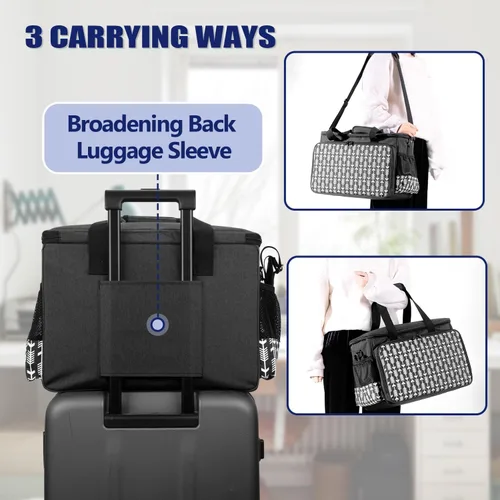 Miniatura 6 de Funda Yarwo para máquina de coser con fondo engrosado, bolsa universal para máquina de coser compatible con la mayoría de las máquinas estándar