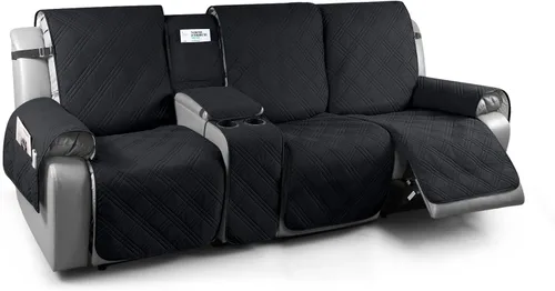 Miniatura 19 de TAOCOCO Fundas de sofá reclinable 100% impermeables con consola, fundas de sofá para sofá reclinable de 3 asientos con diseño de correas, funda