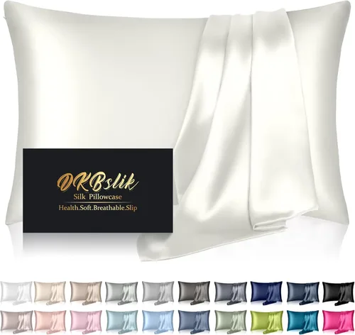 Miniatura 20 de Funda de almohada de seda para cabello y piel, fundas de almohada de seda de morera tamaño estándar, anti-acné, refrescante para dormir, seda Rosa