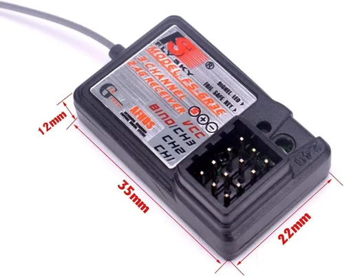 Miniatura 3 de Globact Flysky FS-GR3E AFHDS Receptor de largo alcance 2.4G 3CH para FS-GT2 FS-GT2B FS-GT3B FS-GT3C FZ-IT4S Transmisor RC Car Boat (2 piezas)