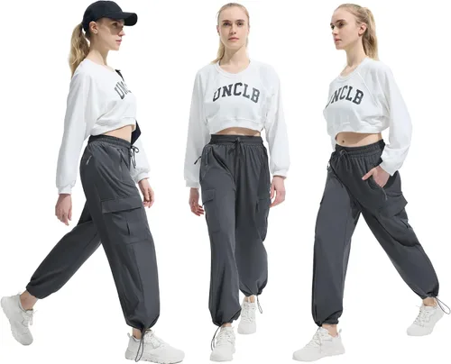 Miniatura 2 de Pantalones cargo de secado rápido, ligeros, tácticos, con 5 bolsillos, para mujer, cintura elástica y resistentes al agua