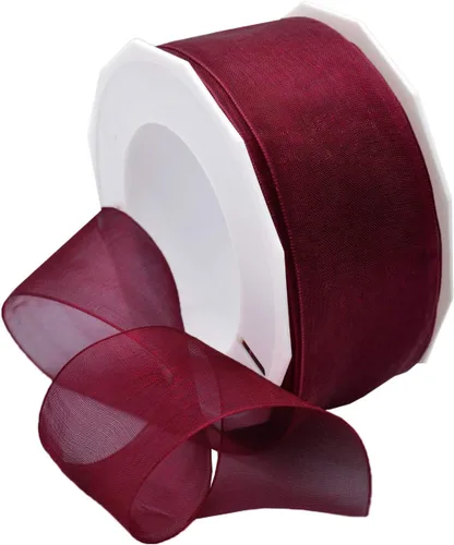 Miniatura 32 de Morex Ribbon 91803/100-609 Cinta de nailon Organdy, 5/8 pulgadas por 100 yardas, color rojo