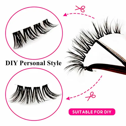 Miniatura 3 de TRZLIFE 72 extensiones de pestañas individuales para crear un estilo de pestañas personales fácilmente súper natural y cómodo, banda transparente