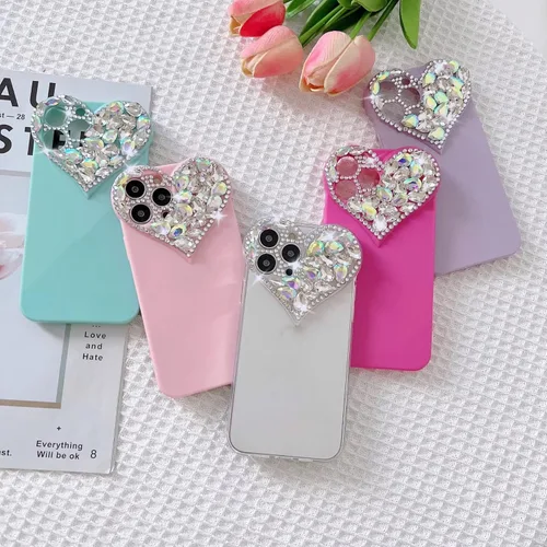 Miniatura 6 de Funda para iPhone 14 Pro Bling Case, 3D Luxury Sparkle Glitter Diamond Crystal Rhinestone Case para mujeres y niñas, bonita funda con gemas