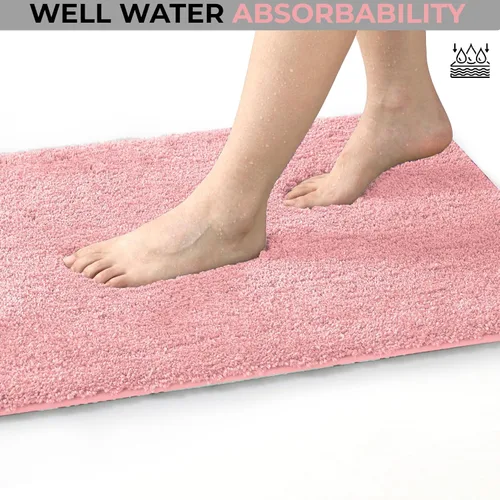 Miniatura 4 de YHF - Alfombras de baño de 20 x 32 pulgadas, extra gruesas y suaves, de microfibra peluda, lavables a máquina, alfombras de baño absorbentes, tapete