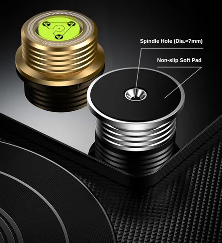 Miniatura 6 de Peso récord, nivel de tocadiscos de 60 Hz, HiFi de 9.5 onzas, disco estroboscópico 3 en 1, estabilizador de disco de 45 RPM con nivel de burbuja