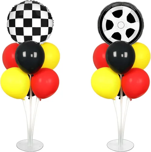 Miniatura 19 de Kit de soporte para globos de fiesta de fútbol 2 juegos con 2 globos de rugby de aluminio tipo bola, centro de mesa temático de fútbol para mesas