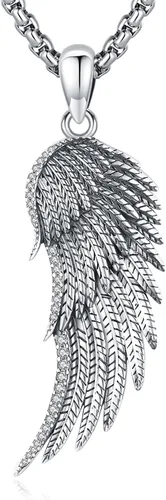 Miniatura 80 de Collar de alas de ángel de plata de ley 925, ángel de la guarda, enfermera RN caduceo, dije de ángel de cristal, joyería de regalo para mujer