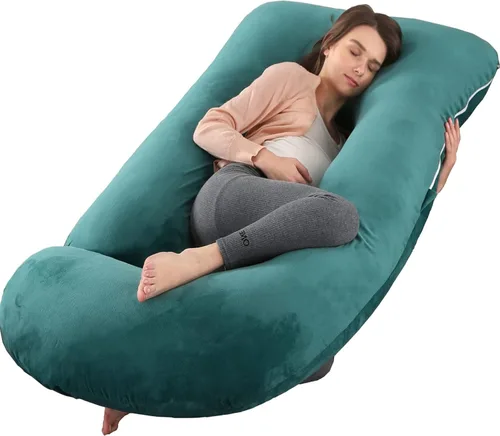 Miniatura 19 de BATTOP Almohada de embarazo para dormir, almohada de maternidad de cuerpo completo con funda extraíble lavable, soporte para espalda, caderas