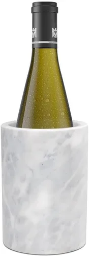 Kota Japan Enfriador de botellas de vino y champán con piedra de mármol blanco, 7 x 5 pulgadas, elegante soporte para utensilios de cocina,