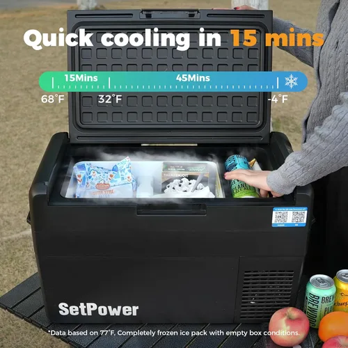 Miniatura 5 de Setpower - Hielera, refrigerador y congelador portátil de automóvil de 12 V, 50 horas, 21 cuartos de galón, eléctrica, para vehículos: SUV, RV, van