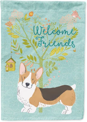 Miniatura 107 de Caroline's Treasures BB7594GF Bandera de jardín de Husky siberiano con texto en inglés "Welcome Friends" - Bandera decorativa para patio exterior