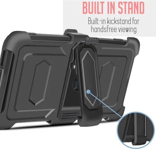 Miniatura 5 de Para Samsung Galaxy S21 6.2 pulgadas 2021, con clip para cinturón, funda resistente de cuerpo completo, protector de pantalla integrado, funda