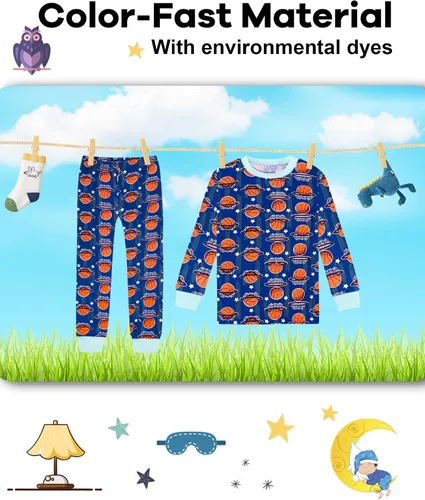 Miniatura 7 de DAUGHTER QUEEN Pijama para niños de 4 piezas, 100% algodón, talla 18 meses a 12 años