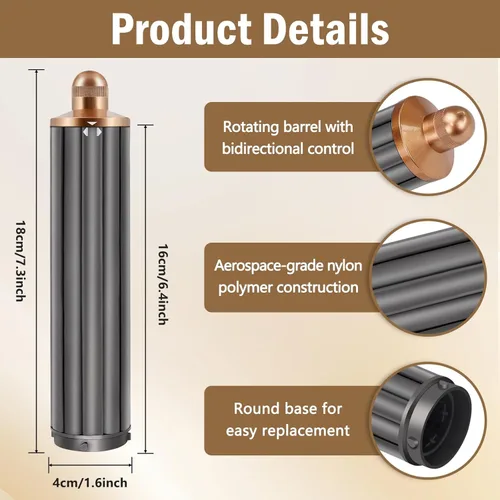Miniatura 3 de Barriles rizadores de cabello largo de 1.6 pulgadas de largo para Dyson Airwrap HS01 HS05 HS08, rizado bidireccional ajustable, accesorios