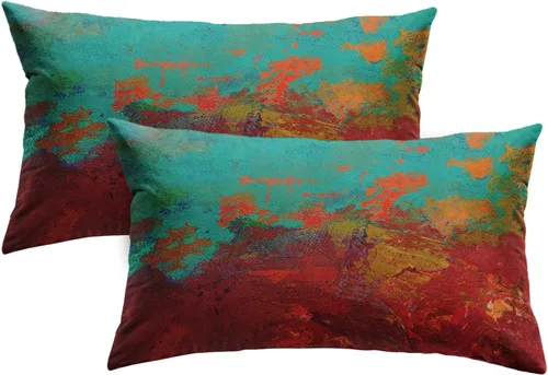 Miniatura 25 de Britimes Fundas de almohada modernas para decoración del hogar, 16 x 16 pulgadas, juego de 2 fundas de almohada decorativas, fundas de almohada