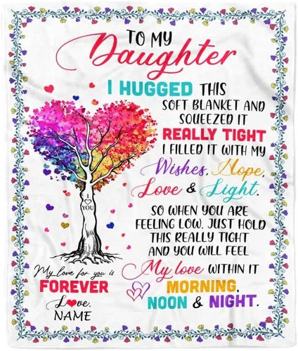 Miniatura 42 de Manta personalizada con texto en inglés «To My Daughter from Mom Dad Give You A Big Love Hug Butterfly Daughter Birthday»
