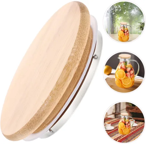 Miniatura 2 de Cubierta de repuesto de madera de bambú para jarra de agua para jarra doméstica fácil de limpiar resistente al desgaste Hervidor y tetera Uso