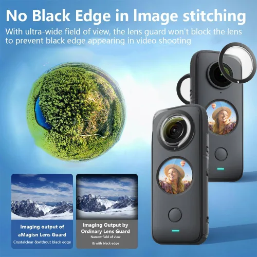Miniatura 3 de Protector de lente para Insta360 X2, protector de lente extraíble de policarbonato para accesorios Insta 360 X2 (2 juegos - 4 piezas)