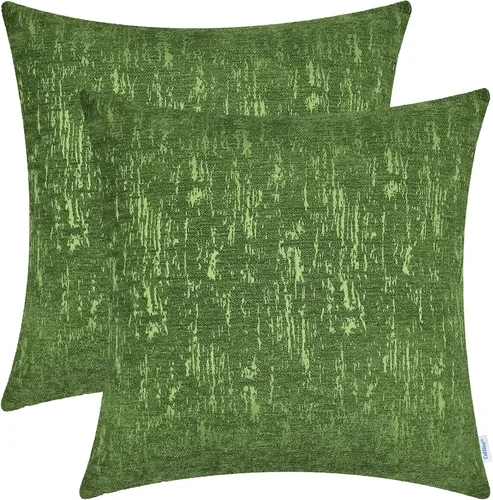 Miniatura 20 de CaliTime Juego de 2 fundas de cojín de felpilla súper suaves teñidas de mármol jacquard para sofá, decoración de casa rural, 18 x 18 pulgadas