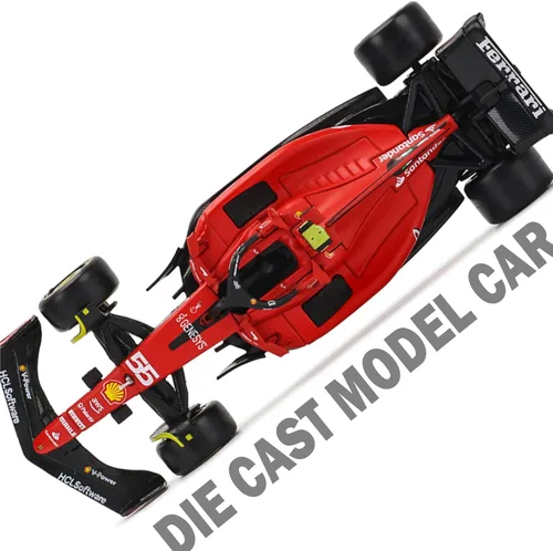 Miniatura 3 de HTLNUZD Bburago 2023 1/43 SF23#55 - Modelo de coche de carreras para F1 Scuderia Ferrari 1:43 SF23#55 Sainz aleación coche fundido a presión