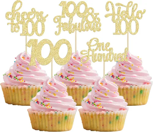 Miniatura 80 de 30 piezas Adornos para pastel de cumpleaños de 6 años, seis brillos, hola 6, púas para cupcakes, felicitaciones a los 6 años, decoraciones