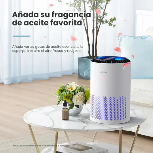 Miniatura 5 de AROEVE Purificadores de aire para dormitorio y hogar, filtro de 3 capas para humo, polen, alergias, caspa de mascotas, olor, modo de sueño para un