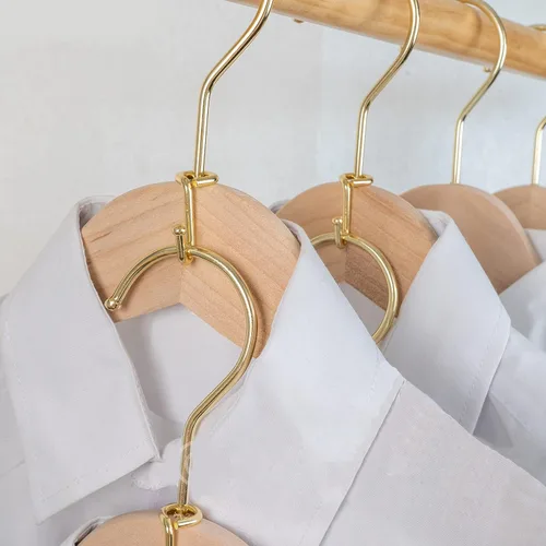 Miniatura 7 de Percha para ropa, 72 unidades, ganchos de metal dorado, ganchos extensores, mini ganchos en cascada