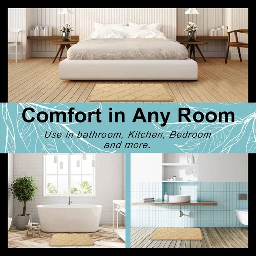 Miniatura 9 de OLANLY Alfombra de baño de espuma viscoelástica de 30 x 20 pulgadas, ultra suave y absorbente, antideslizante, cómoda, lavable a máquina, para suelo