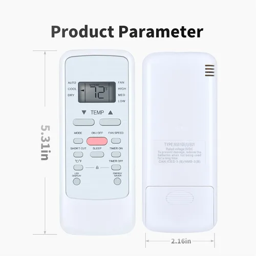 Miniatura 6 de ZWP RG51G5(1)/CEU1 RG51G5(1)/EU1 Control remoto de repuesto apto para aire acondicionado Midea MAW05M1BWT MAW06R1CWT MAW10R1BWT Cool-Living