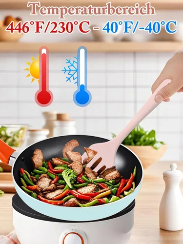 Miniatura 6 de Juego de utensilios de cocina, 5 piezas de mini utensilios de cocina de silicona, resistentes al calor, antiadherentes, juego de espátula sin BPA