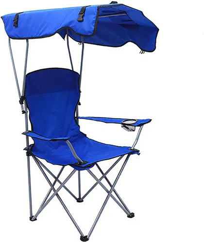 Miniatura 13 de Folding Fishing Chair Sun Shade Outdoor Reclining Chair Canopy Portable Camping Black 50 * 50 * 90/120CM