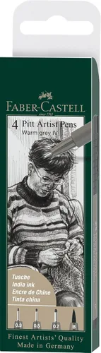 Miniatura 7 de Faber-Castell 267102 Juego de bocetos de 9 piezas con cuaderno de bocetos y bolígrafos de tinta Pitt Artist Pen