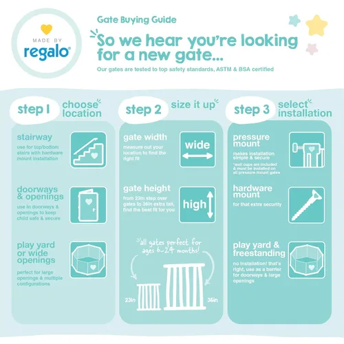Miniatura 8 de Regalo Safety - Puerta de bebé extra alta de 36 pulgadas con puerta, montaje a presión para puertas y parte inferior de escaleras, bebés, niños
