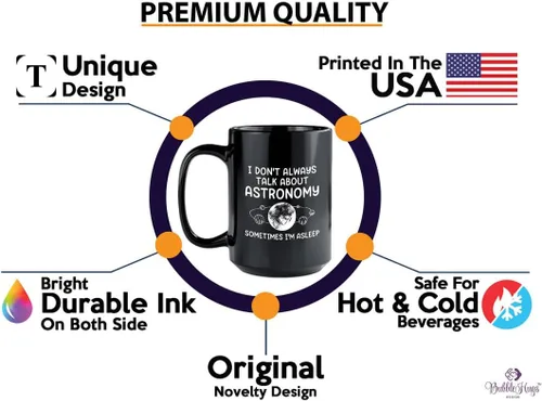 Miniatura 2 de Taza de café Astronomer de 15 onzas, color negro, hablar sobre astronomía A, amante del espacio, física, astomonía