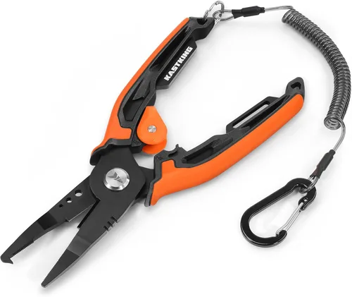 Miniatura 10 de KastKing AeroVice Alicates de pesca de 7.5 pulgadas, acero inoxidable 420, construcción de un solo cuerpo, ligeros y resistentes a la corrosión