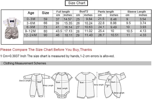 Miniatura 7 de YFYBaby Conjunto de ropa de caballero para bebés recién nacidos y niños, camisa de manga corta + pantalones con peto + overol con lazo