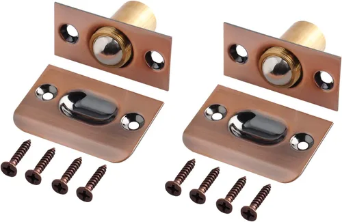Miniatura 9 de Pestillo de bola para puerta de armario, cierre de bola de resorte ajustable para puerta francesa, paquete de 2 (bronce)